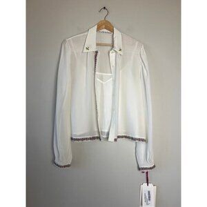 NWT Alix of Bohemia Long Sleeve Priscilla Casino Ginger Shirt Ivory Size: Medium